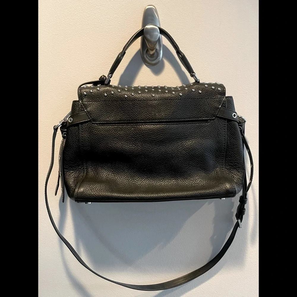 MICHAEL KORS BRISTOL STUDDED LEATHER SATCHEL - Picture 2 of 4